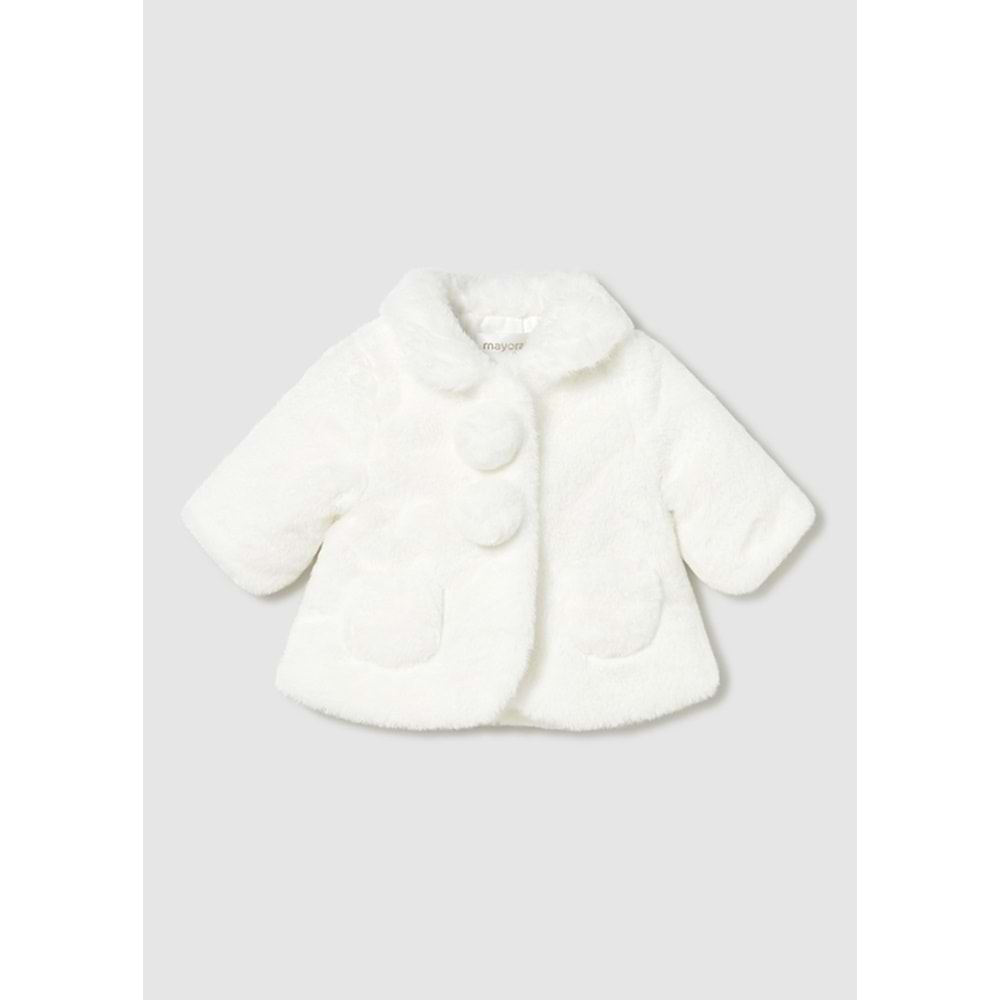 Mayoral Kız Bebek Tüylü Mont - Mayoral - BEYAZ - 6-9 AY - 02402-BEYAZ-6-9 AY