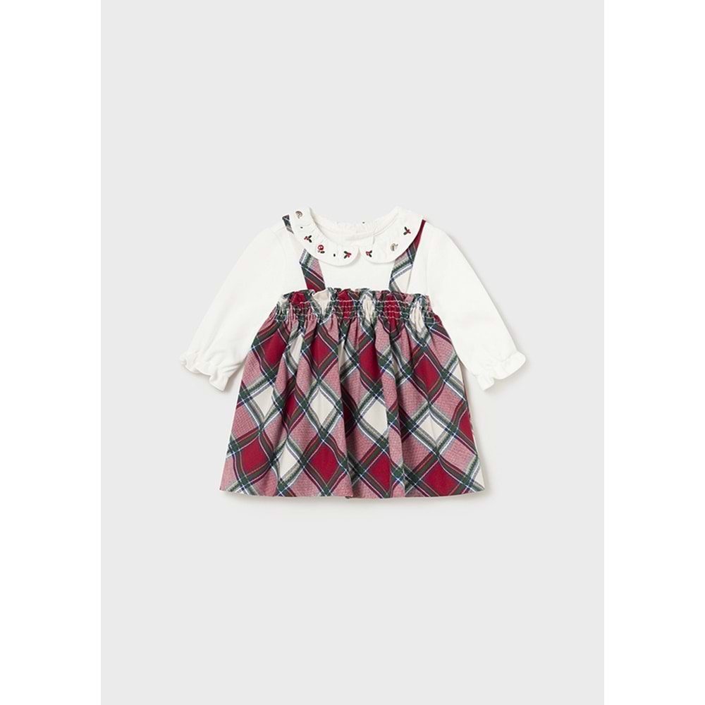 Mayoral Kız Bebek Elbise - Mayoral - KIRMIZI - 6-9 AY - 02801-KIRMIZI-6-9 AY