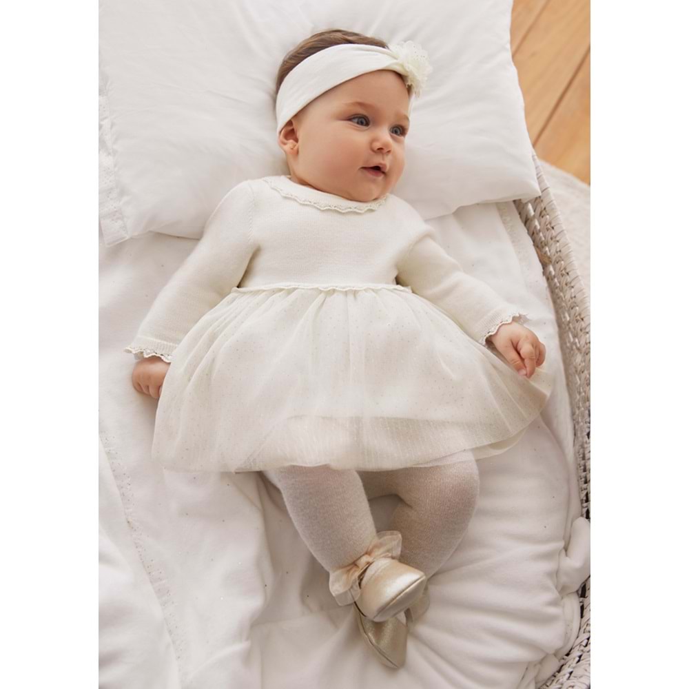 Mayoral Kız Bebek Elbise - Mayoral - BEYAZ - 0-1 AY - 02806-BEYAZ-0-1 AY