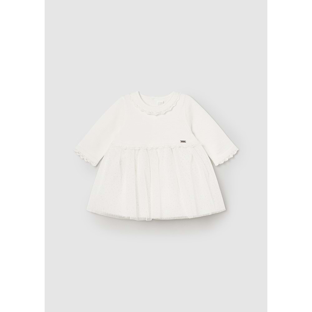 Mayoral Kız Bebek Elbise - Mayoral - BEYAZ - 0-1 AY - 02806-BEYAZ-0-1 AY