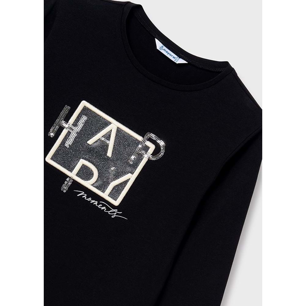 Mayoral Kız Çocuk Tshirt - Mayoral - SİYAH - 10 YAŞ - 07004-SİYAH-10 YAŞ