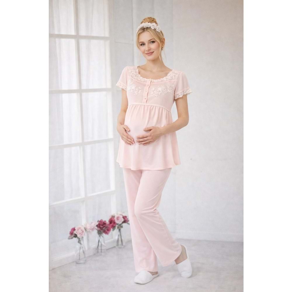 PİJAMA TAKIMI - PUDRA - 40 - 18516-16810