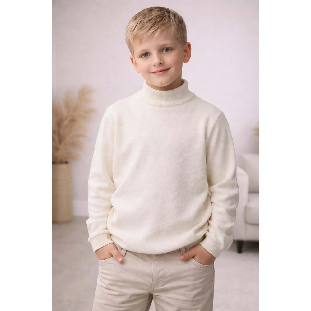 Crazymonkey Erkek Çocuk Yarım Balıkçı Yaka Bady - CRAZYMONKEY - ECRU - 2 YAŞ - 2002--ECRU-2 YAŞ