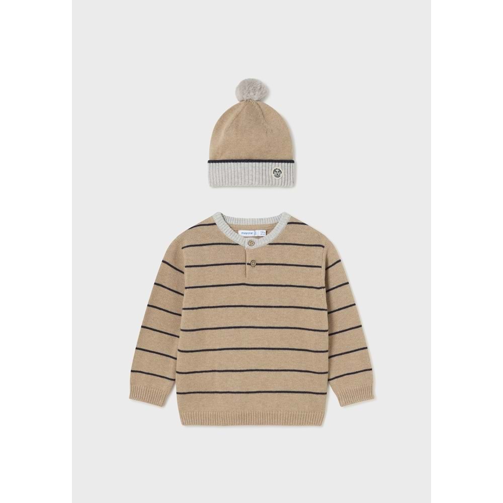 Mayoral Erkek Bebek Kazak Şapka Set - Mayoral - KAHVERENGİ - 18-AY