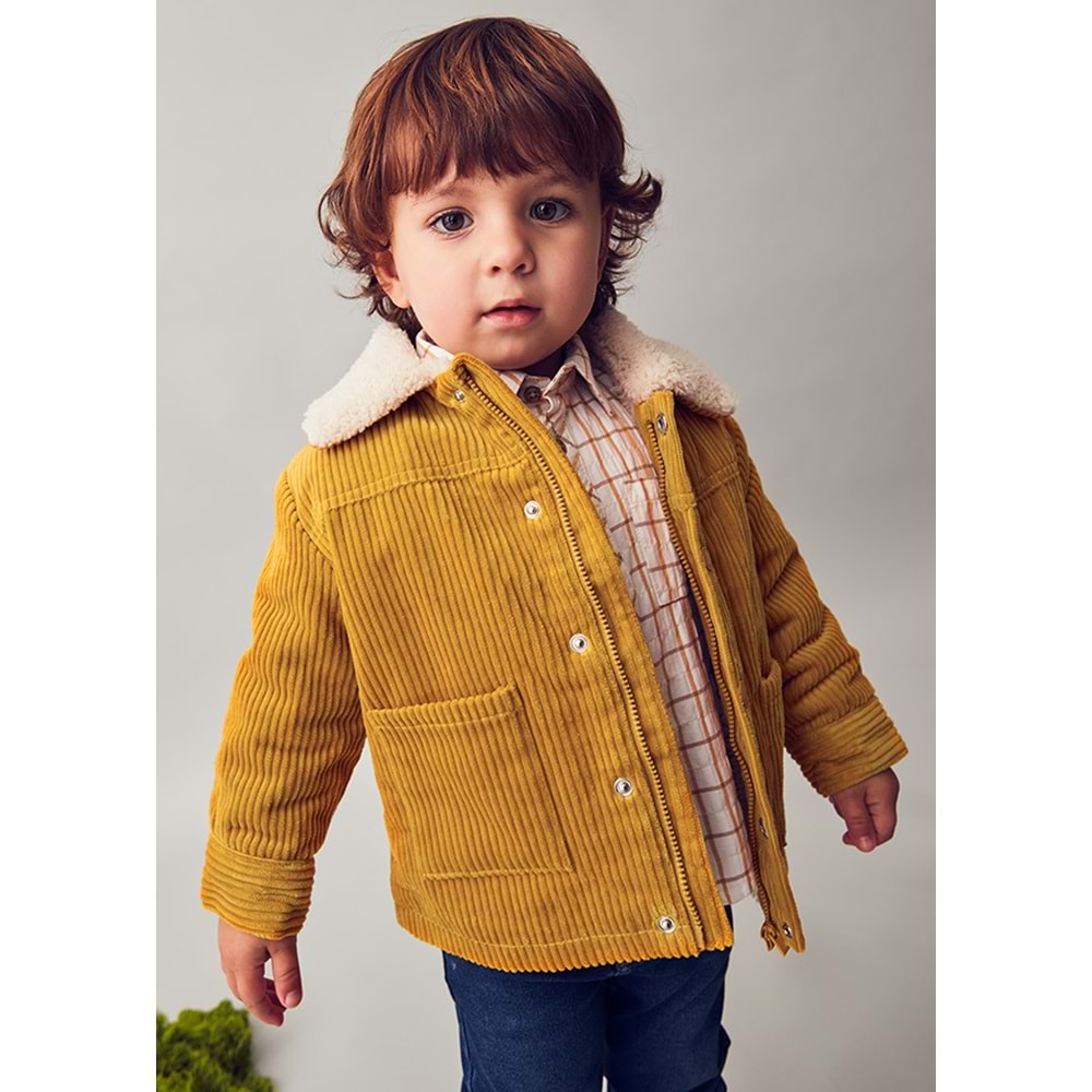 Mayoral Erkek Çocuk Fitilli Kadife Mont - Mayoral - BAL RENGİ - 4 YAŞ - 2419-BAL RENGİ-4 YAŞ