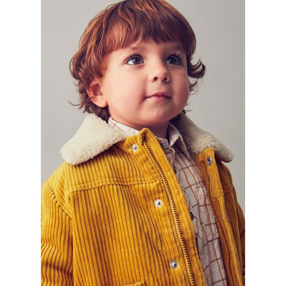 Mayoral Erkek Çocuk Fitilli Kadife Mont - Mayoral - BAL RENGİ - 4 YAŞ - 2419-BAL RENGİ-4 YAŞ