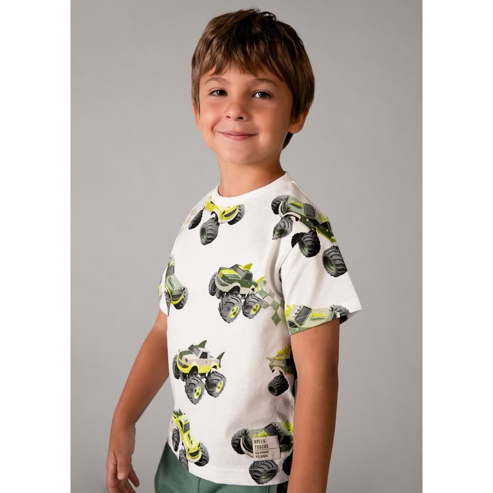 Mayoral Erkek Çocuk Baskılı Tshirt - Mayoral - BEYAZ - 7 YAŞ - 3068-BEYAZ-7 YAŞ