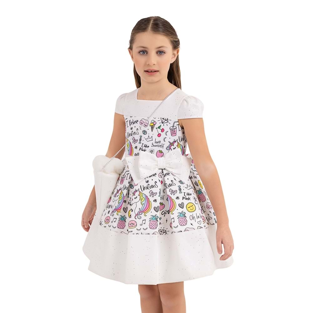Pamina Kız Çocuk Elbise - Pamina - RENKLİ - 6 YAŞ - 33332-RENKLİ-6 YAŞ