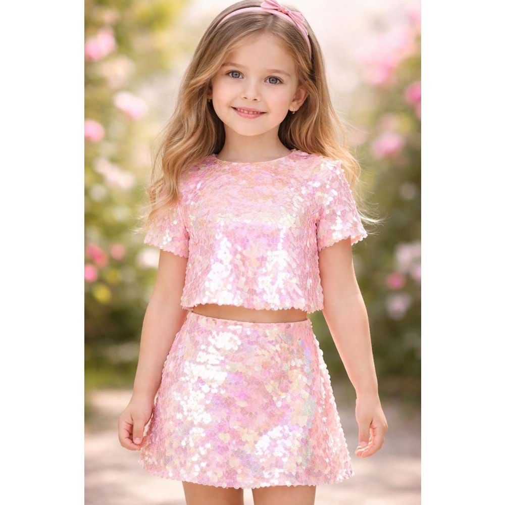 Pamina Kız Çocuk Alt Üst Etek Takım - Pamina - PEMBE - 3 YAŞ - 36037-PEMBE-3 YAŞ