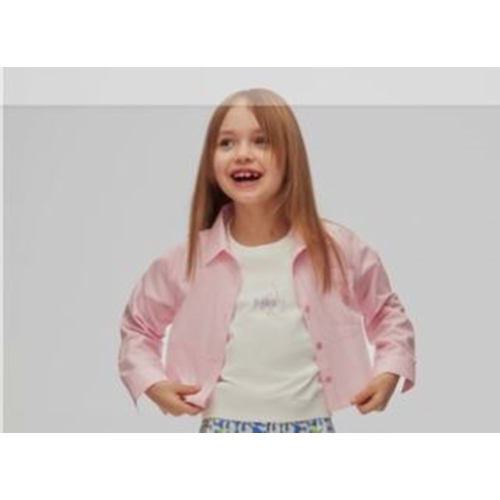 Kız Çocuk Pembe Gömlek - N.K. UNSEA - PEMBE - 4 YAŞ - 38564-PEMBE-4 YAŞ