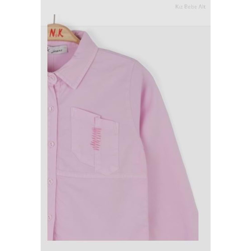 Kız Çocuk Pembe Gömlek - N.K. UNSEA - PEMBE - 4 YAŞ - 38564-PEMBE-4 YAŞ