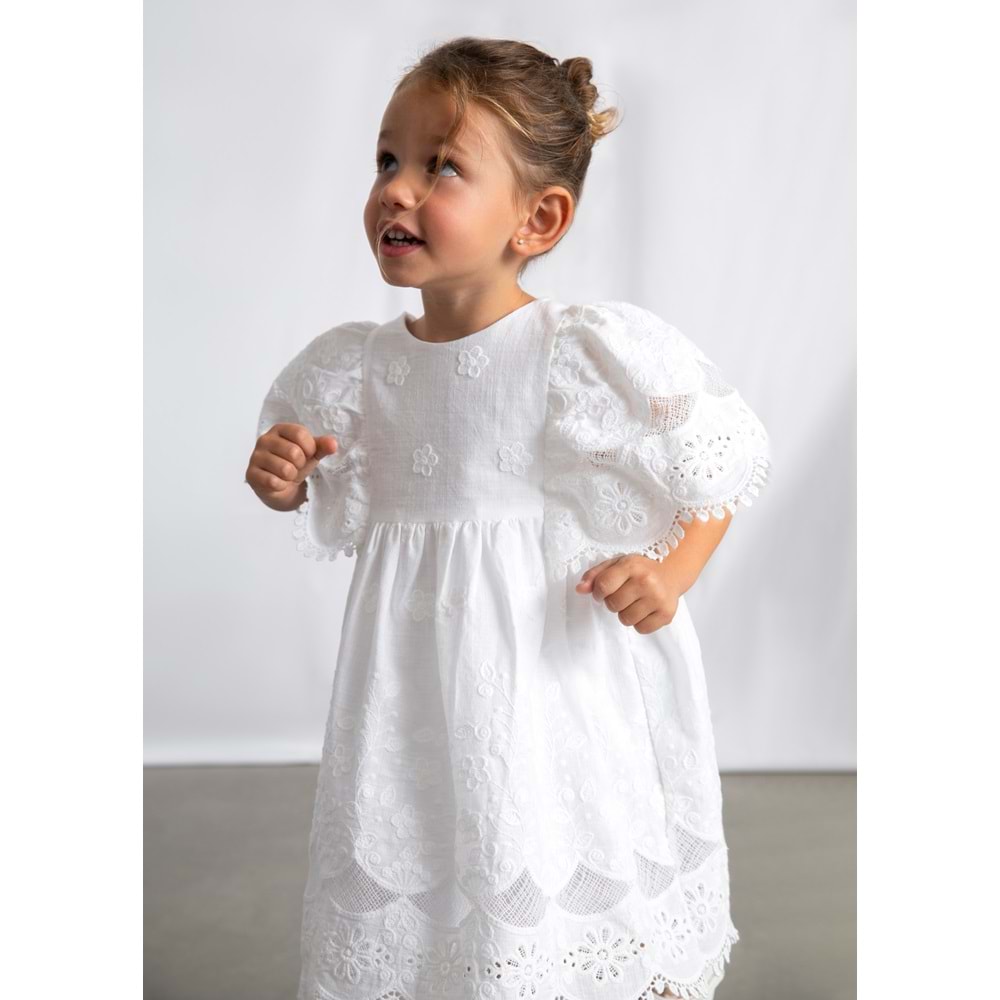 Mayoral Kız Çocuk Elbise - Mayoral - BEYAZ - 8 YAŞ - 3923--BEYAZ-8 YAŞ