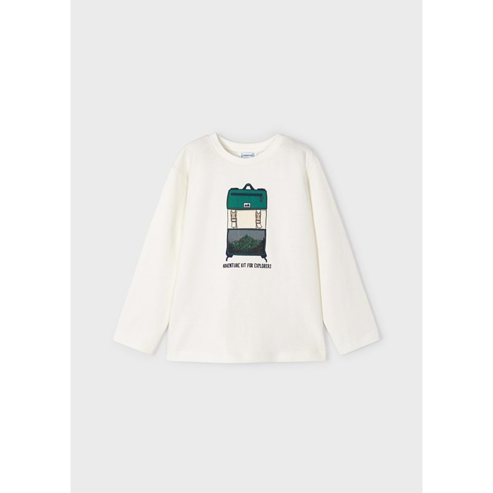 Mayoral Krem Çocuk Tshirt - Mayoral - KREM - 7 YAŞ - 4028-KREM-7 YAŞ