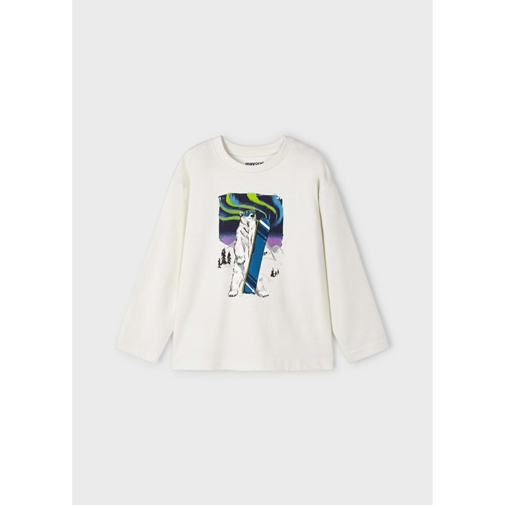 Mayoral Krem Çocuk Tshirt - Mayoral - KREM - 5 YAŞ - 4038-KREM-5 YAŞ