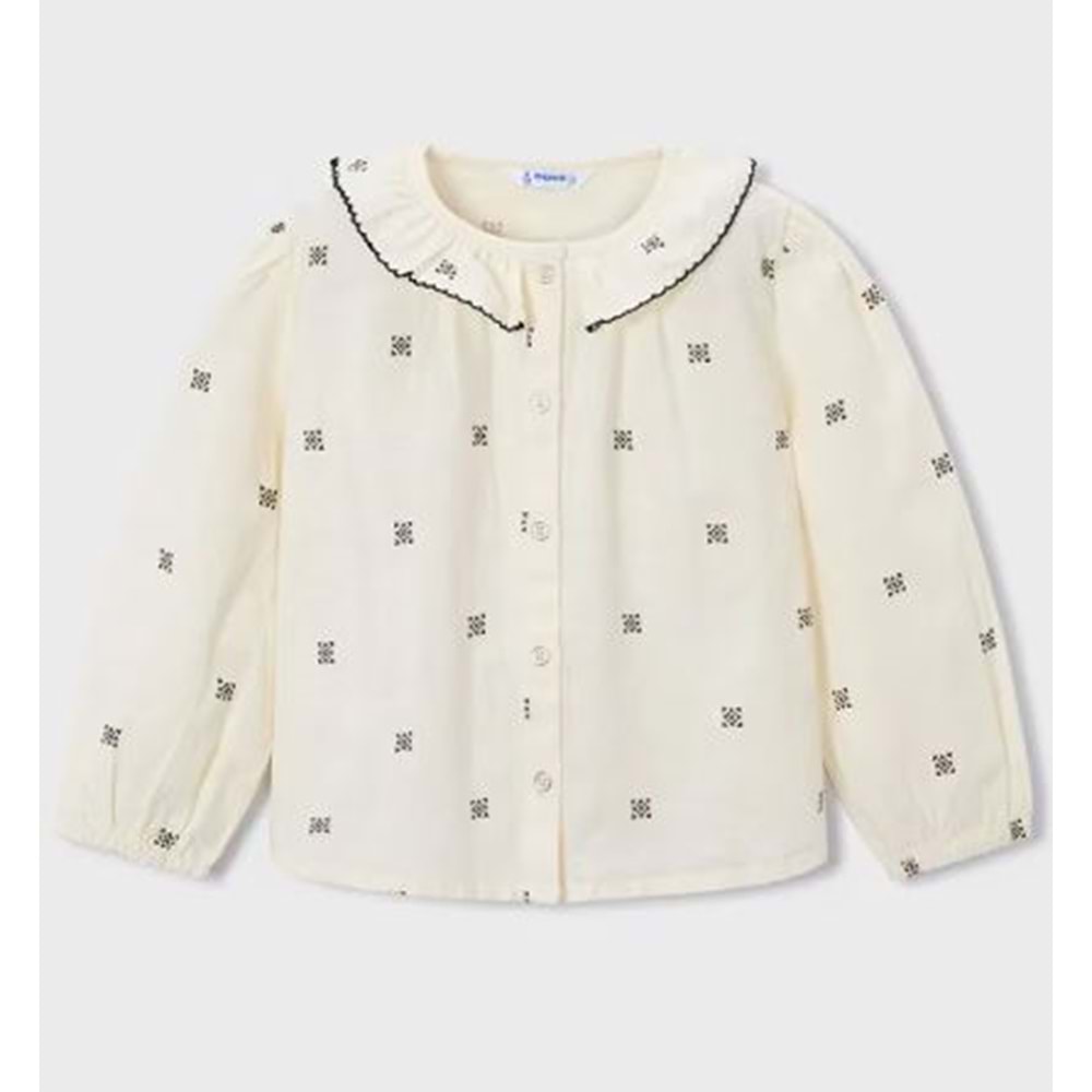 Mayoral Kız Çocuk Gömlek - Mayoral - KREM - 8 YAŞ - 4132-KREM-8 YAŞ