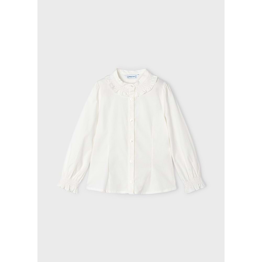 Mayoral Beyaz Çocuk Gömlek - Mayoral - BEYAZ - 4 YAŞ - 4195-BEYAZ-4 YAŞ
