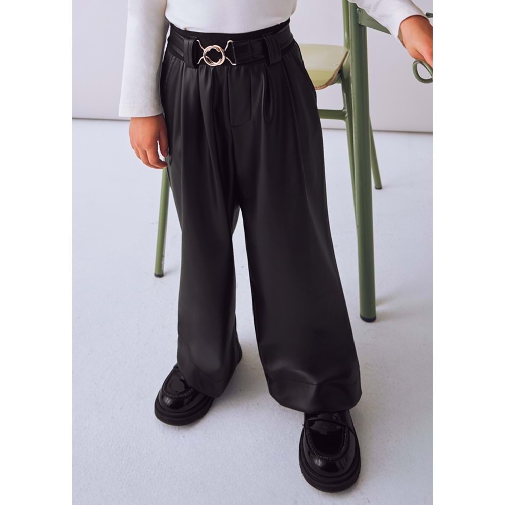 Mayoral Kız Çocuk Deri Pantolon - Mayoral - SİYAH - 4 YAŞ - 4574-SİYAH-4 YAŞ
