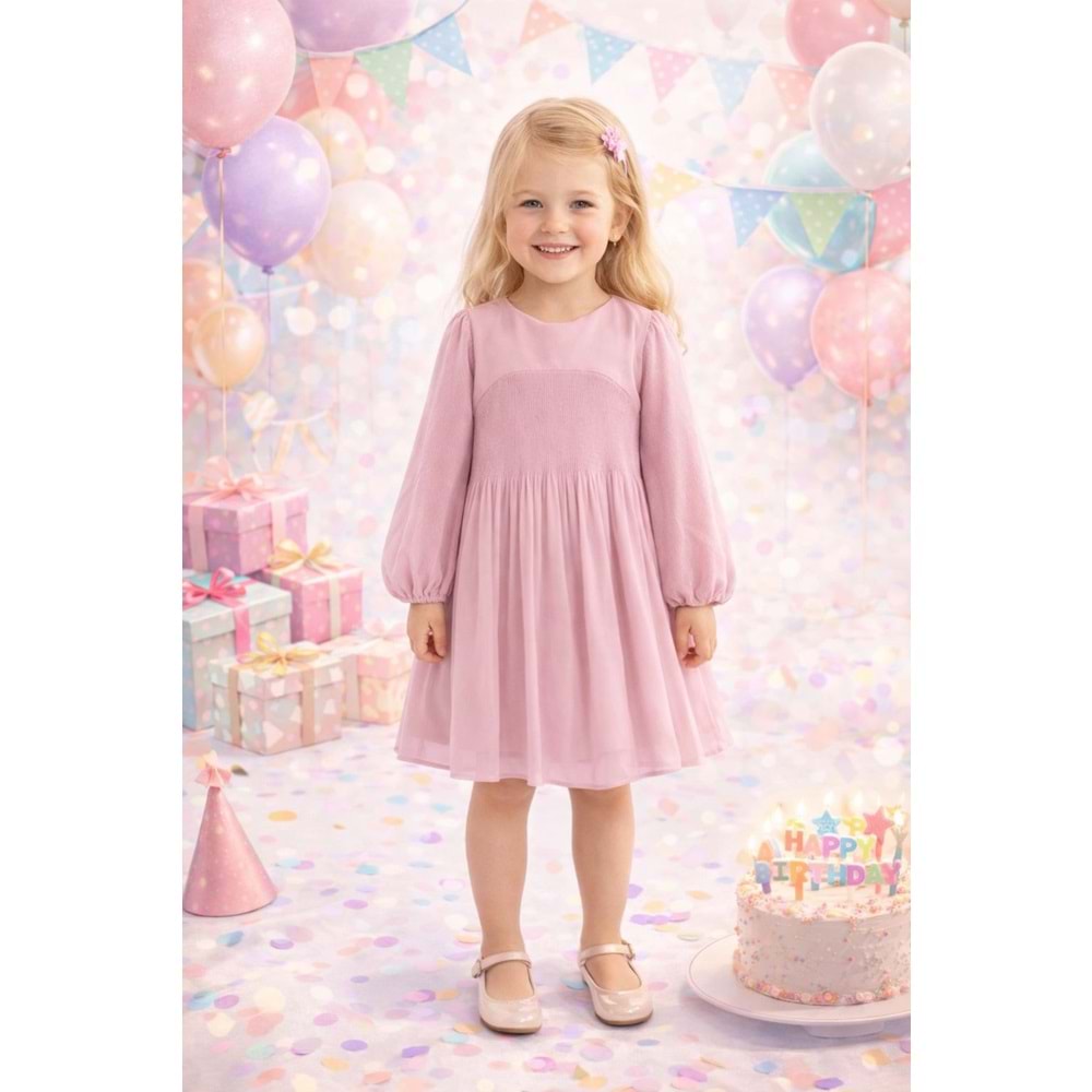 Mayoral Kız Çocuk Elbise - Mayoral - PEMBE - 2 YAŞ - 4922-PEMBE-2 YAŞ