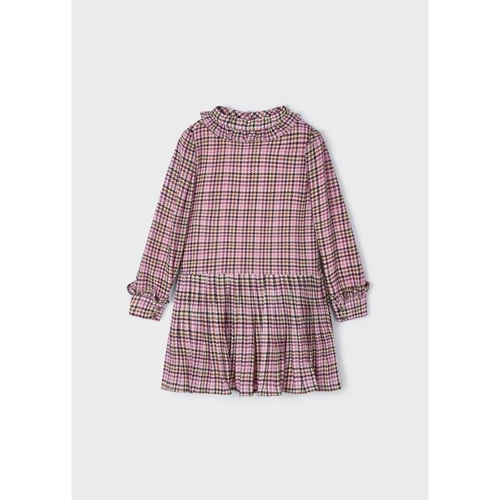 Mayoral Pudra Pembe Desenli Çocuk Elbise - Mayoral - PUDRA PEMBE - 9 YAŞ - 4928-PUDRA PEMBE-9 YAŞ