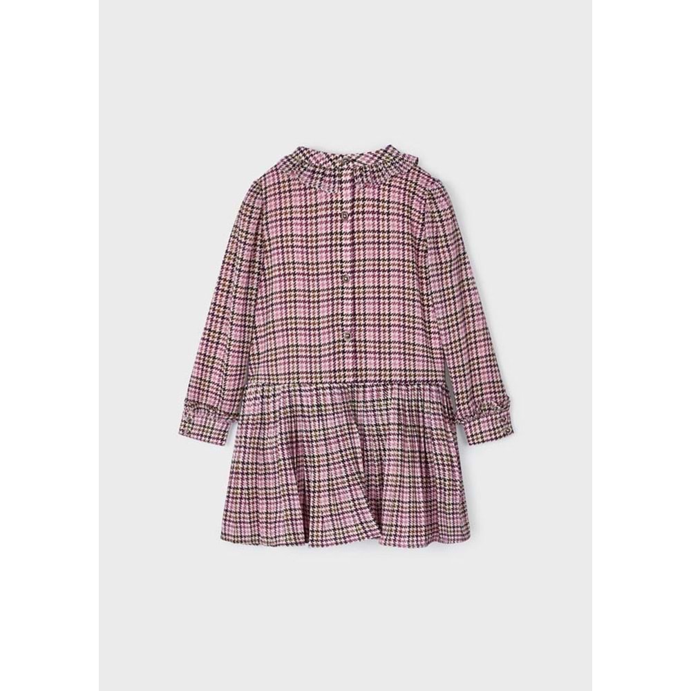 Mayoral Pudra Pembe Desenli Çocuk Elbise - Mayoral - PUDRA PEMBE - 9 YAŞ - 4928-PUDRA PEMBE-9 YAŞ