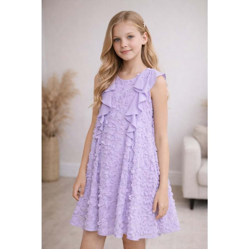 Abel & Lula Kız Çocuk Elbise - Abel & Lula - LİLA - 12 YAŞ - 5042--LİLA-12 YAŞ