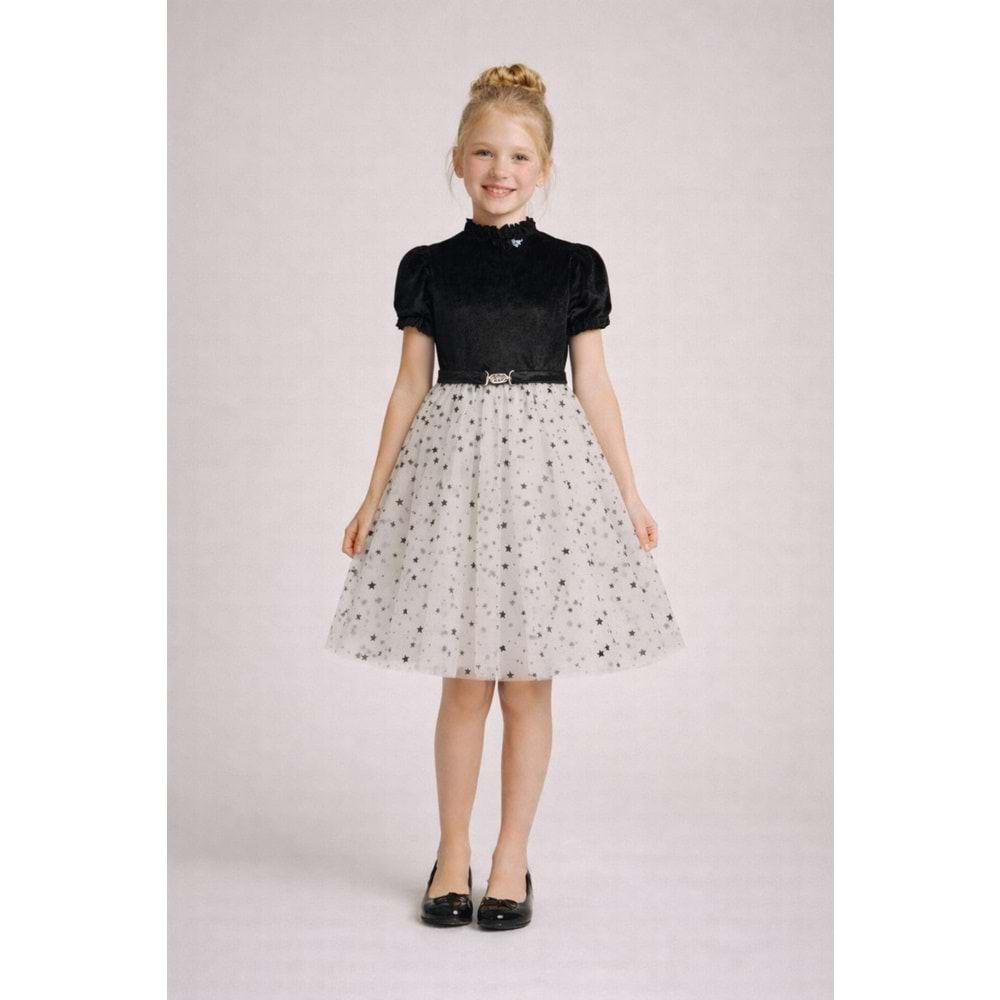 Abel & Lula Siyah Kız Çocuk Kadife Elbise - Abel & Lula - SİYAH - 16 YAŞ - 5532-SİYAH-16 YAŞ