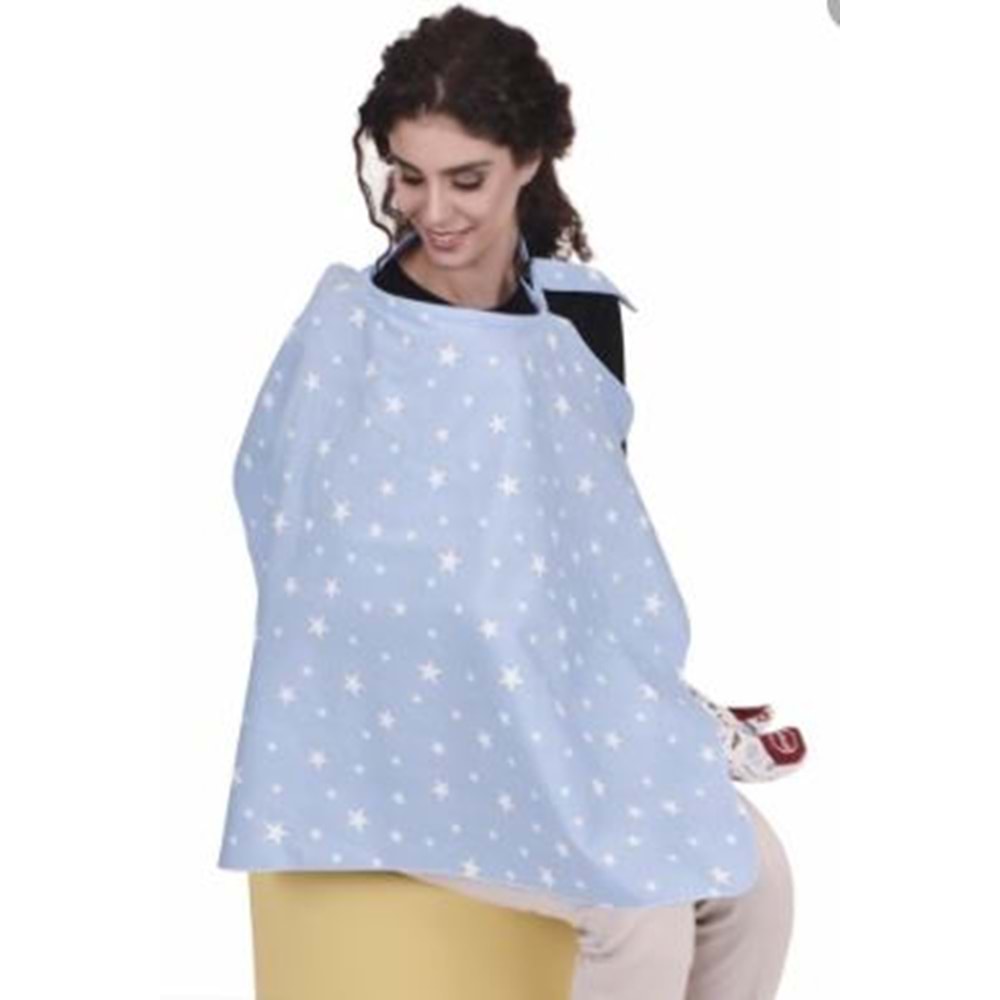 Emzirme örtüsü tokalı - SEVİ BEBE - MAVİ - 1 - 6372-22817