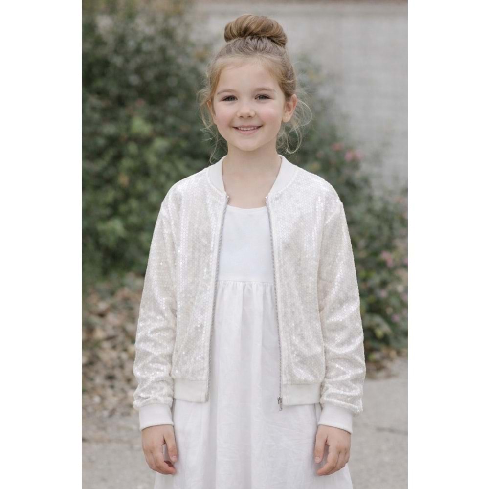 Mayoral Kız Çocuk Pullu Ceket - Mayoral Kız Çocuk Elbise - KREM - 14 YAŞ - 6403-KREM-14 YAŞ