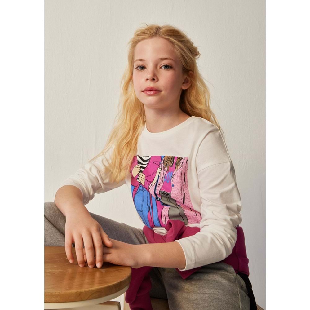 Mayoral Çocuk Tshirt - Mayoral - BEYAZ - 10 YAŞ - 7056--BEYAZ-10 YAŞ