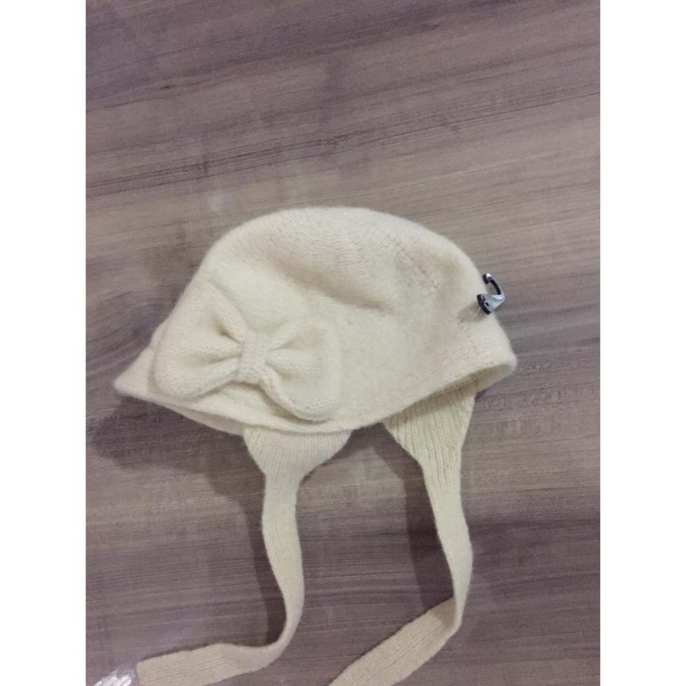 Yünlü kışlık bere - BEJ - 3-6 AY - 7165-22335