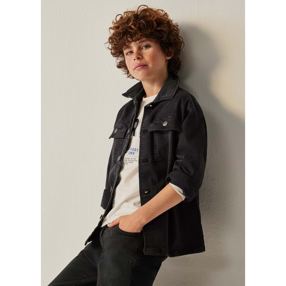 Mayoral Koyu Gri Çocuk Kot Ceket - Mayoral - KOYU GRİ - 14 YAŞ - 7185-KOYU GRİ-14 YAŞ