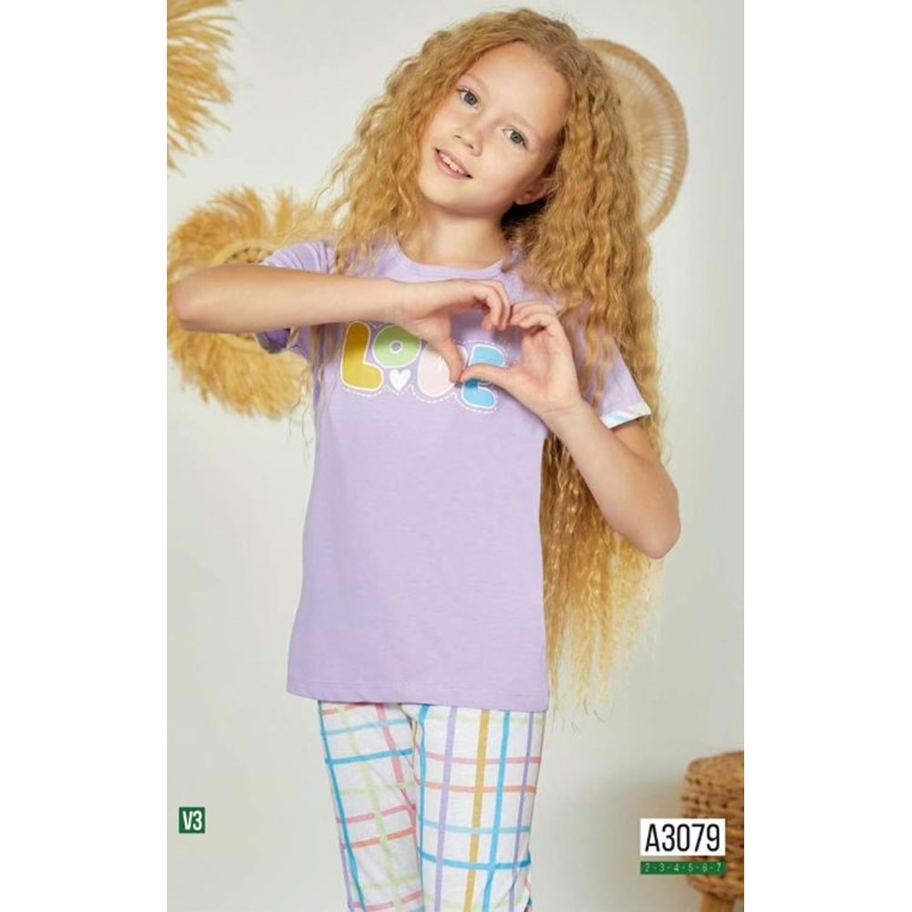 ELSİMA MOR KIZ PİJAMA TAKIMI - ELSİMA - MOR - 3 YAŞ - A3079-MOR-3 YAŞ