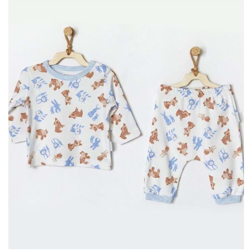 Andywawa-Erkek Bebek Pijama Takım-Ecru - andywawa - ECRU - 3-6 AY