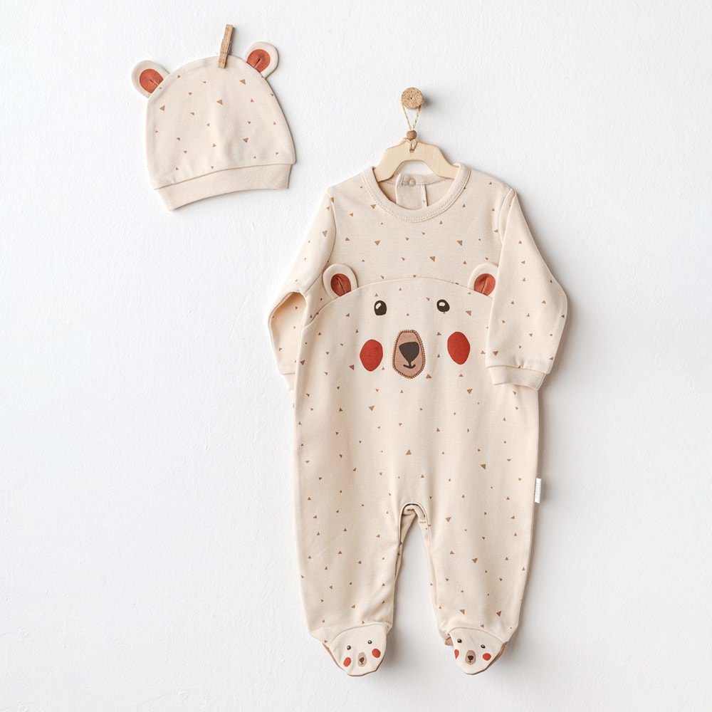 Andywawa Erkek Bebek Tulum Takımı - Andywawa - BEJ - 3-6 AY - AC25023-BEJ-3-6 AY
