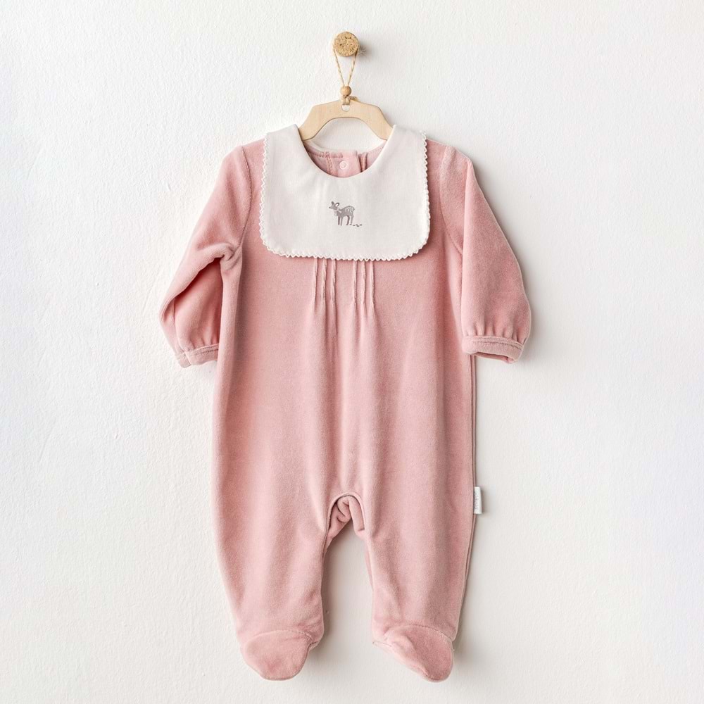 Andywawa Kız bebek kadife tulum - Andywawa - PEMBE - 3-6 AY - AC25055-PEMBE-3-6 AY