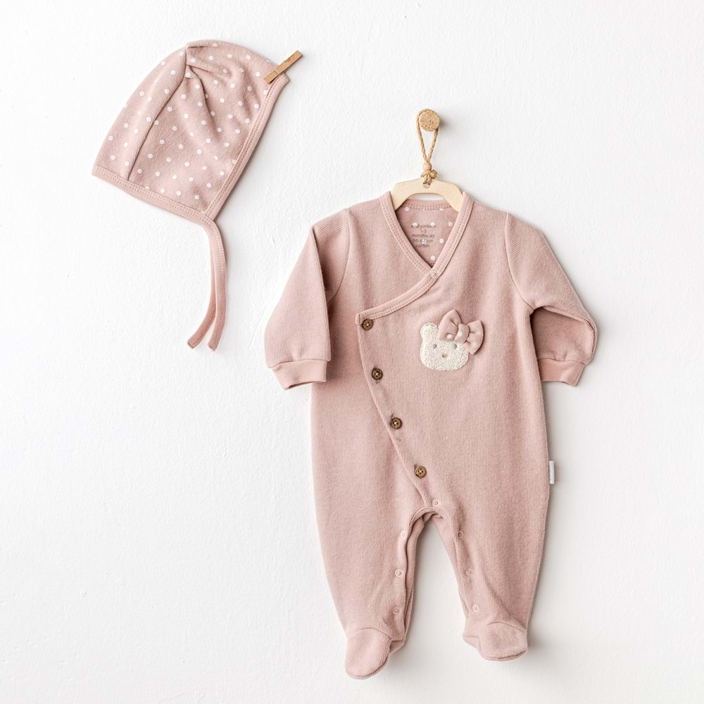 Andywawa Kız bebek pembe tulumve bere takımı - Andywawa - PEMBE - 6-9 AY - AC25113-PEMBE-6-9 AY
