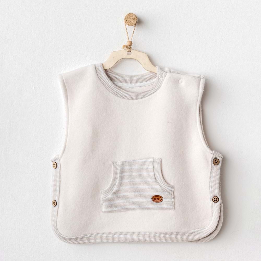 Andywawa Erkek Bebek Yelek - Andywawa - ECRU - 1-3 AY - AC25161-ECRU-1-3 AY
