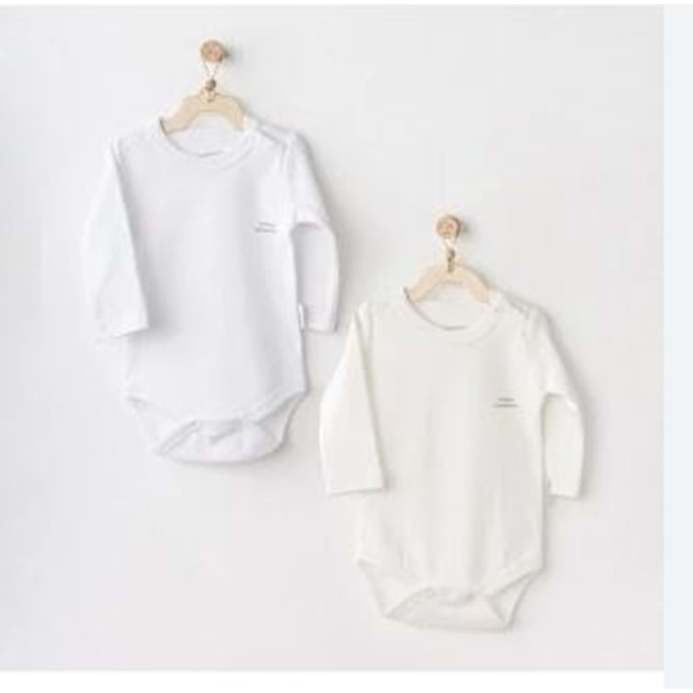 Andywawa Ecru 2li bebek bady - Andywawa - ECRU - 1-3 AY - ac25210-ECRU-1-3 AY