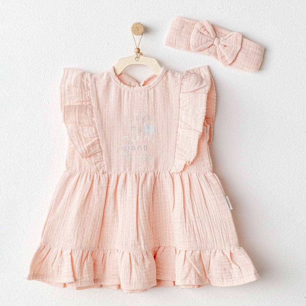 Andywawa Kız Bebek Müslin Elbise - Andywawa - SOMON - 3-6 AY - AC25521-SOMON-3-6 AY