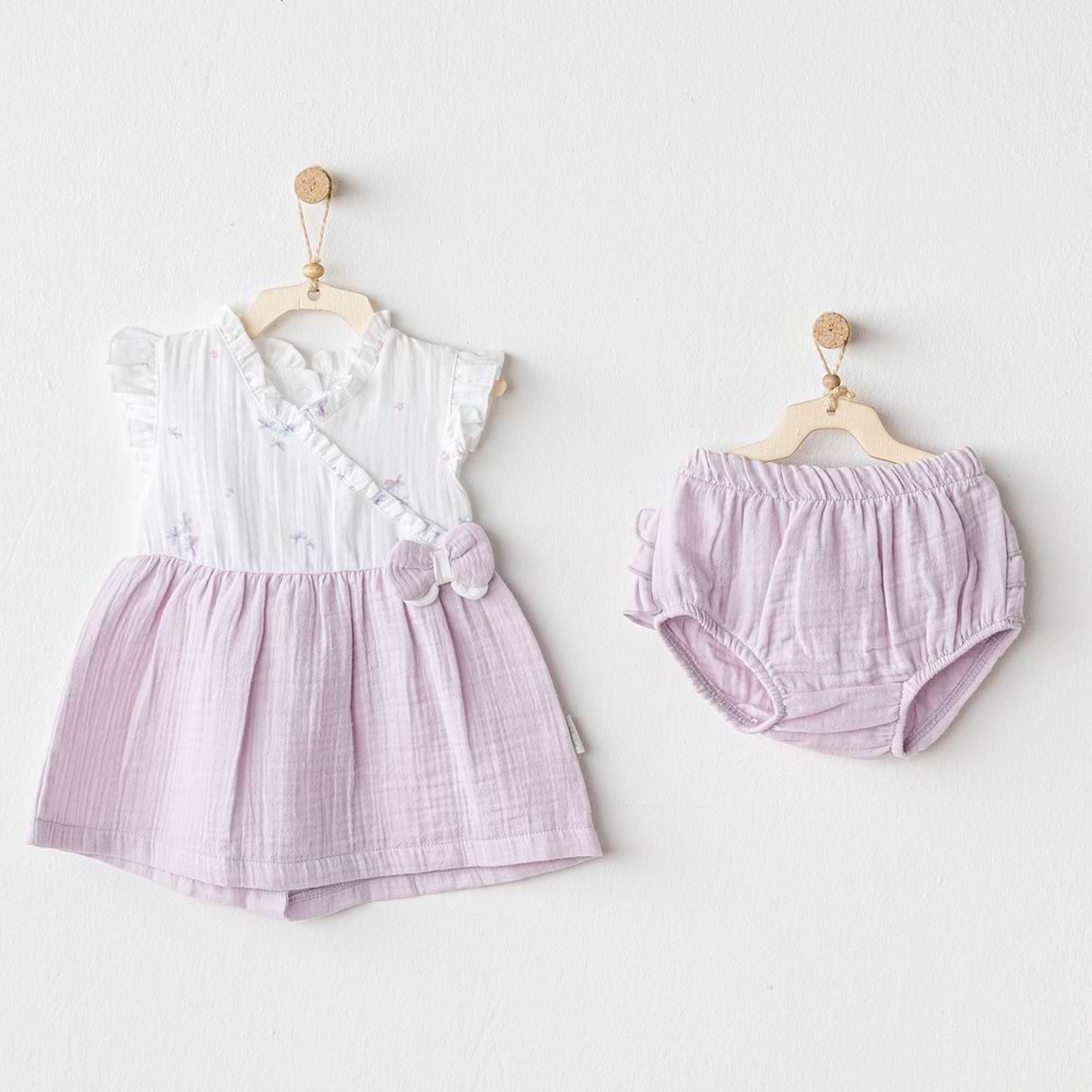 Andywawa Kız bebek elbise takım - Andywawa - KREM - 1-3 AY - AC25574-KREM-1-3 AY