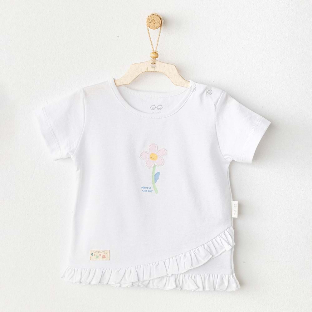 Andywawa Kız Bebek Tshirt - Andywawa - BEYAZ - 6-9 AY - AC25966-BEYAZ-6-9 AY
