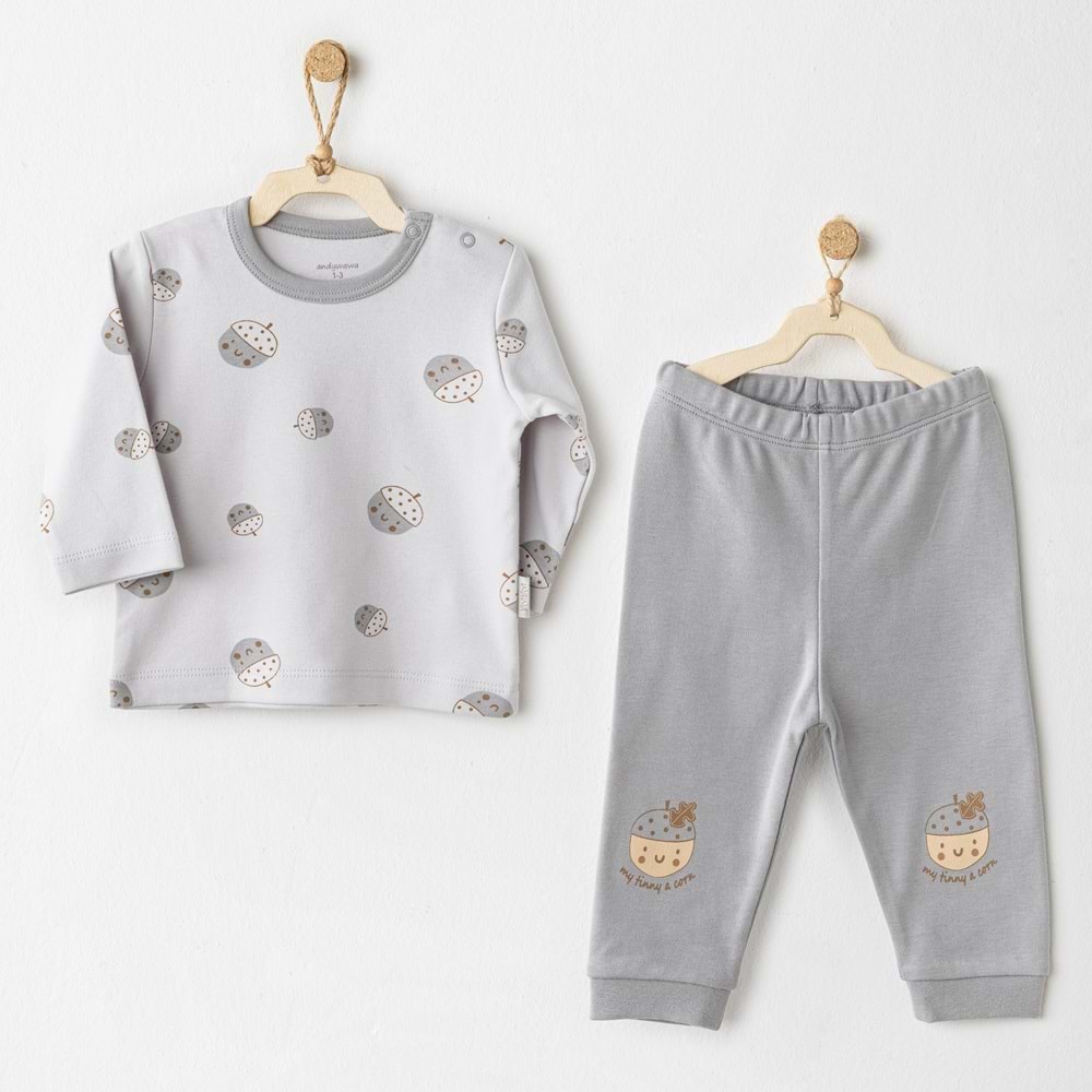 Andywawa Erkek Bebek 2Li Takım - Andywawa - GRİ - 1-3 AY - AC26105-GRİ-1-3 AY