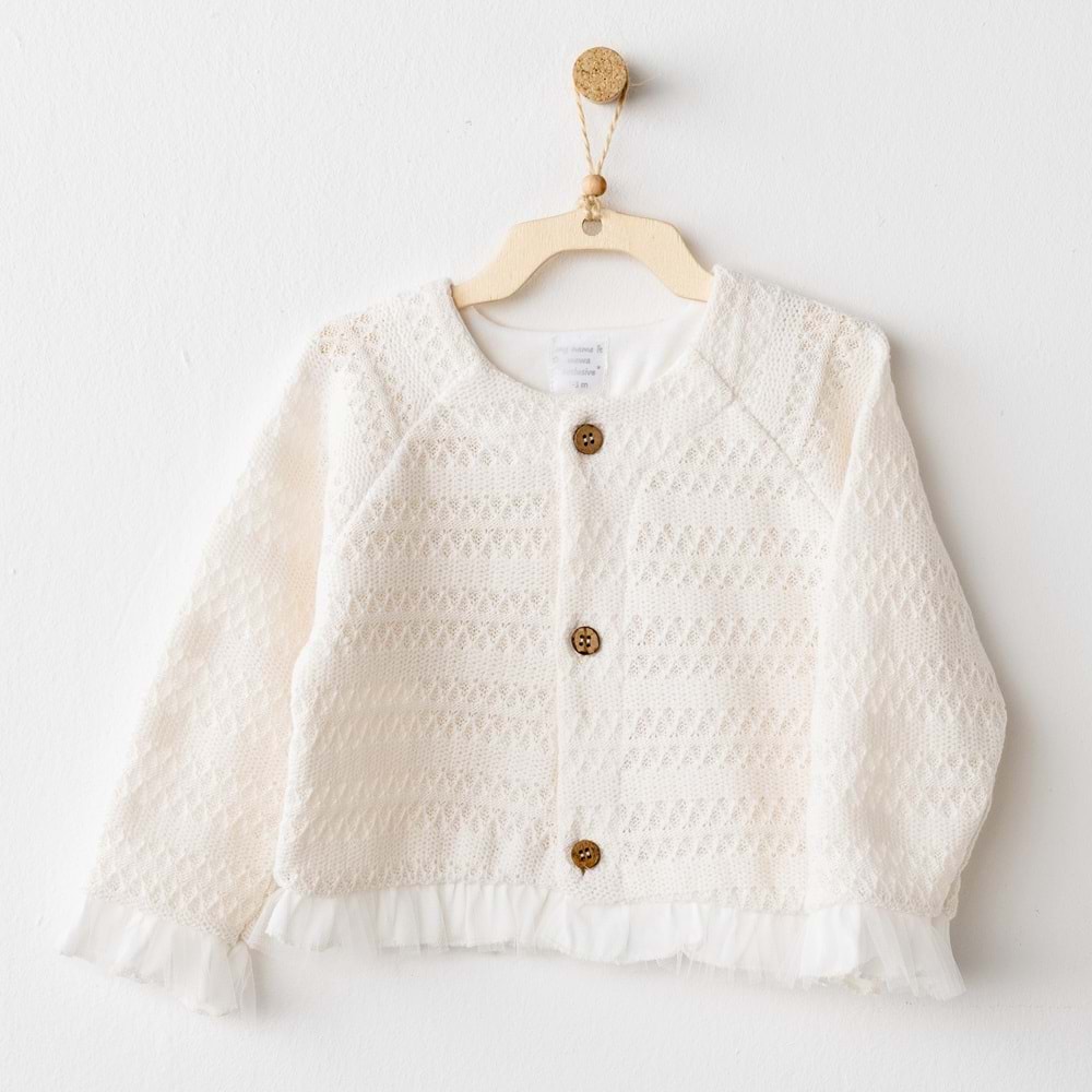 Andywawa Kız Bebek Ceket - Andywawa - ECRU - 1-3 AY - AC26137-ECRU-1-3 AY