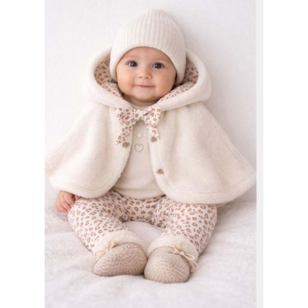 Andywawa Kız Bebek 3Lü Takım - Andywawa - ECRU - 9-12 AY - AC26237-ECRU-9-12 AY