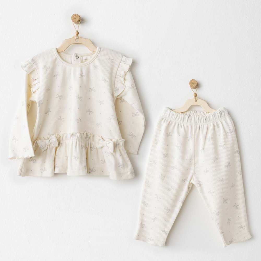 Andywawa Kız 2 Li Takım - Andywawa - ECRU - 18-24 AY - AC26256-ECRU-18-24 AY