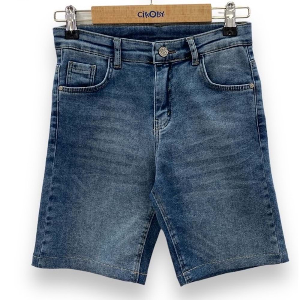 Çikoby Erkek Çocuk Kot Şort - Çikobay - MAVİ - 10 YAŞ - CE30301-MAVİ-10 YAŞ