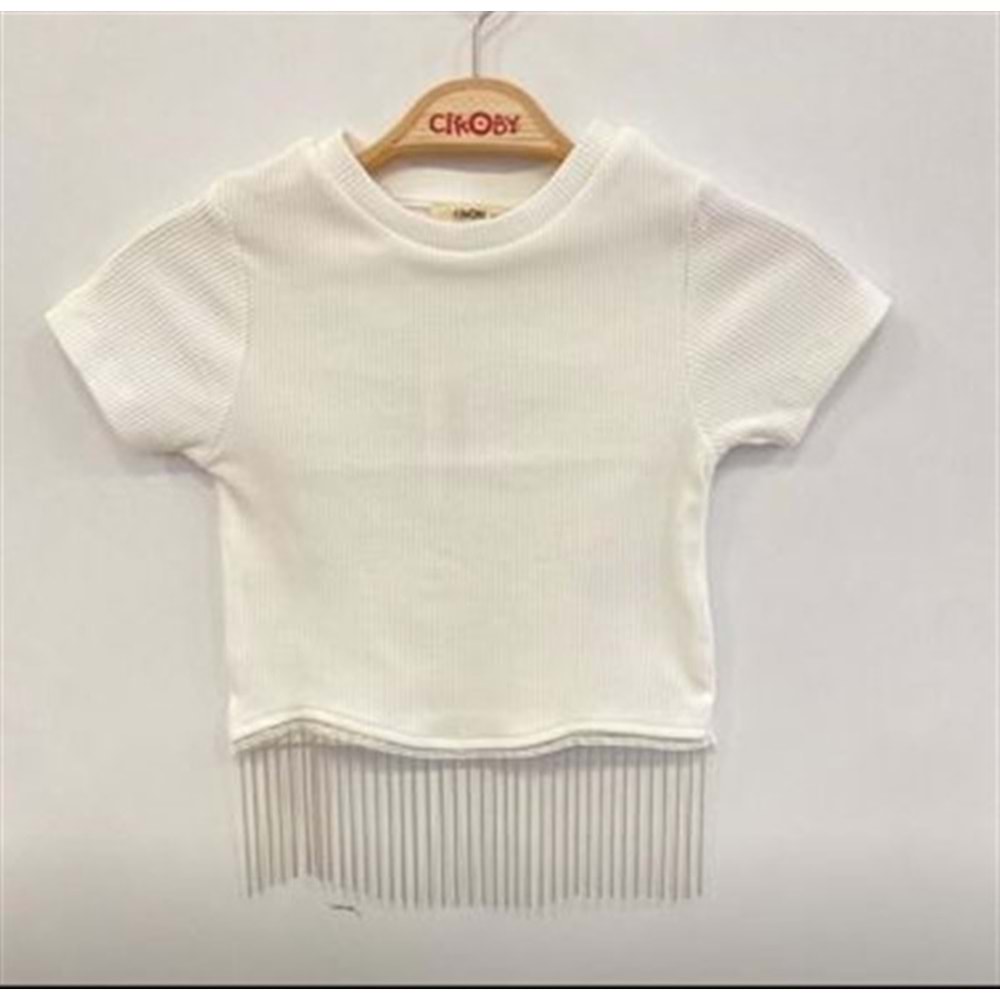 Çikoby Kız Çocuk Zincirli Bluz - Çikoby - ECRU - 11 YAŞ - CK30950-ECRU-11 YAŞ