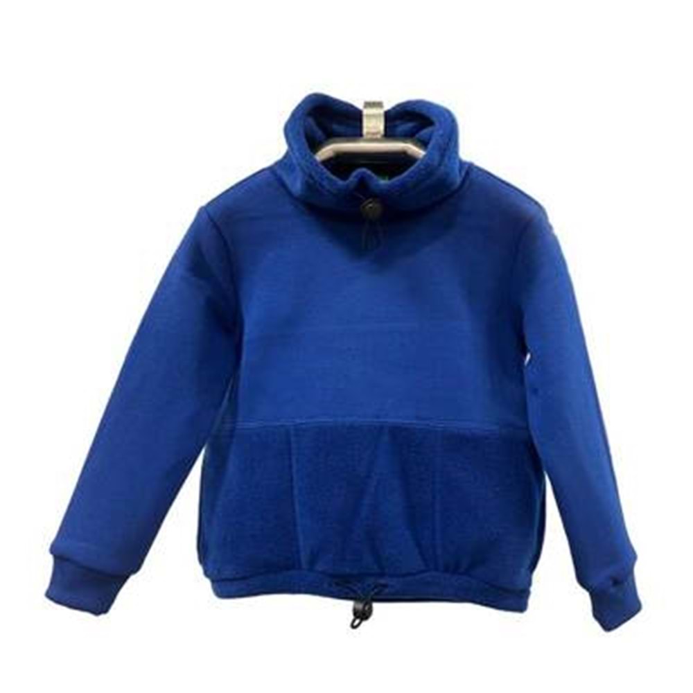 Karamela Lacivert Erkek Çocuk Dik Yaka Sweatshırt - KARAMELA - LACİVERT - 10 YAŞ