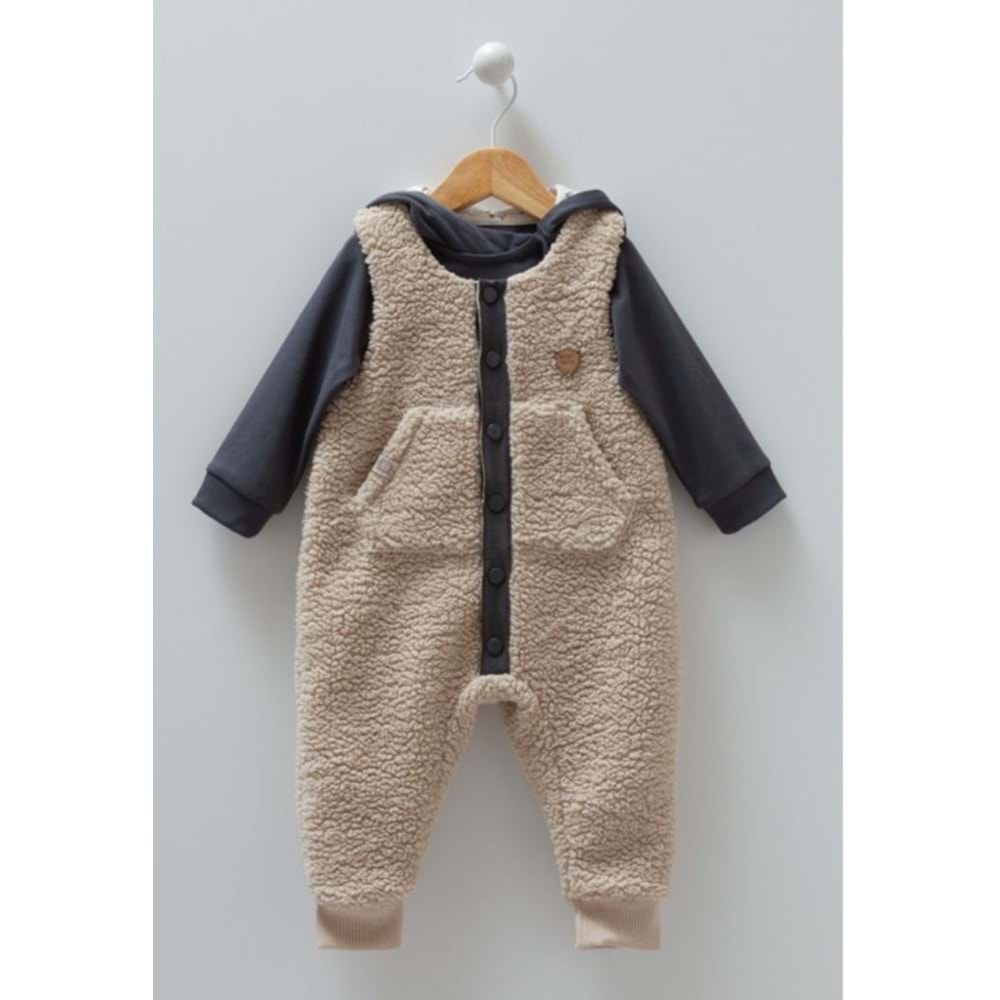 Caramell Bej Erkek Bebek Salopet - Caramell - BEJ - 6-9 AY
