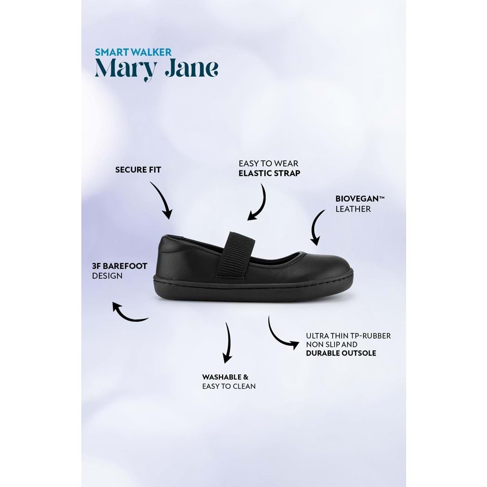 Hopfrög kız çocuk (Vegan) - HOPFRÖG Ayakkabısı (Vegan) - HOPFRÖG - SİYAH - 30 - Smart Walker Mary Jane-SİYA-30